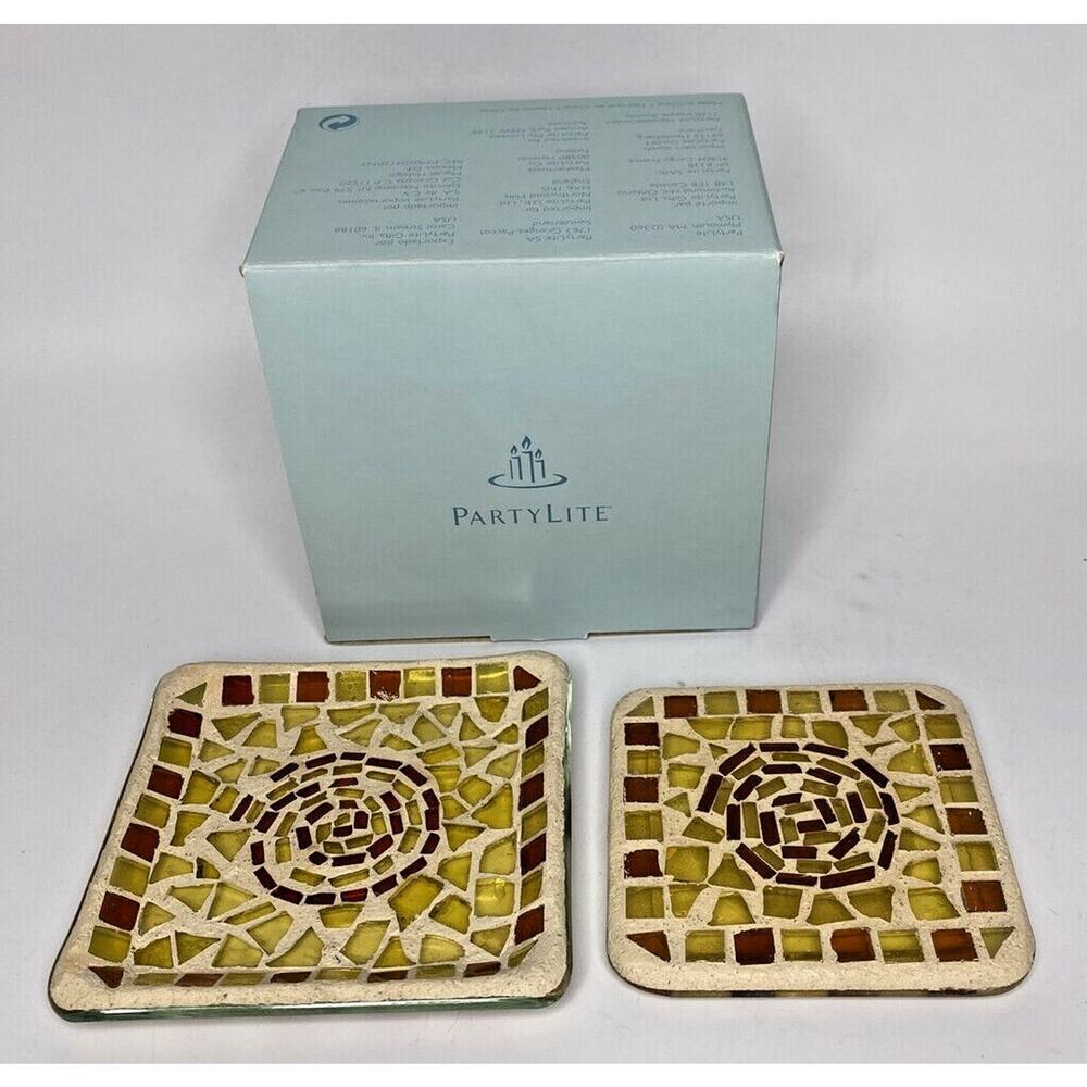 Partylite Spice Mosaic Decorative Topper & Tray Rare Retired NIB P15B/P8278‎